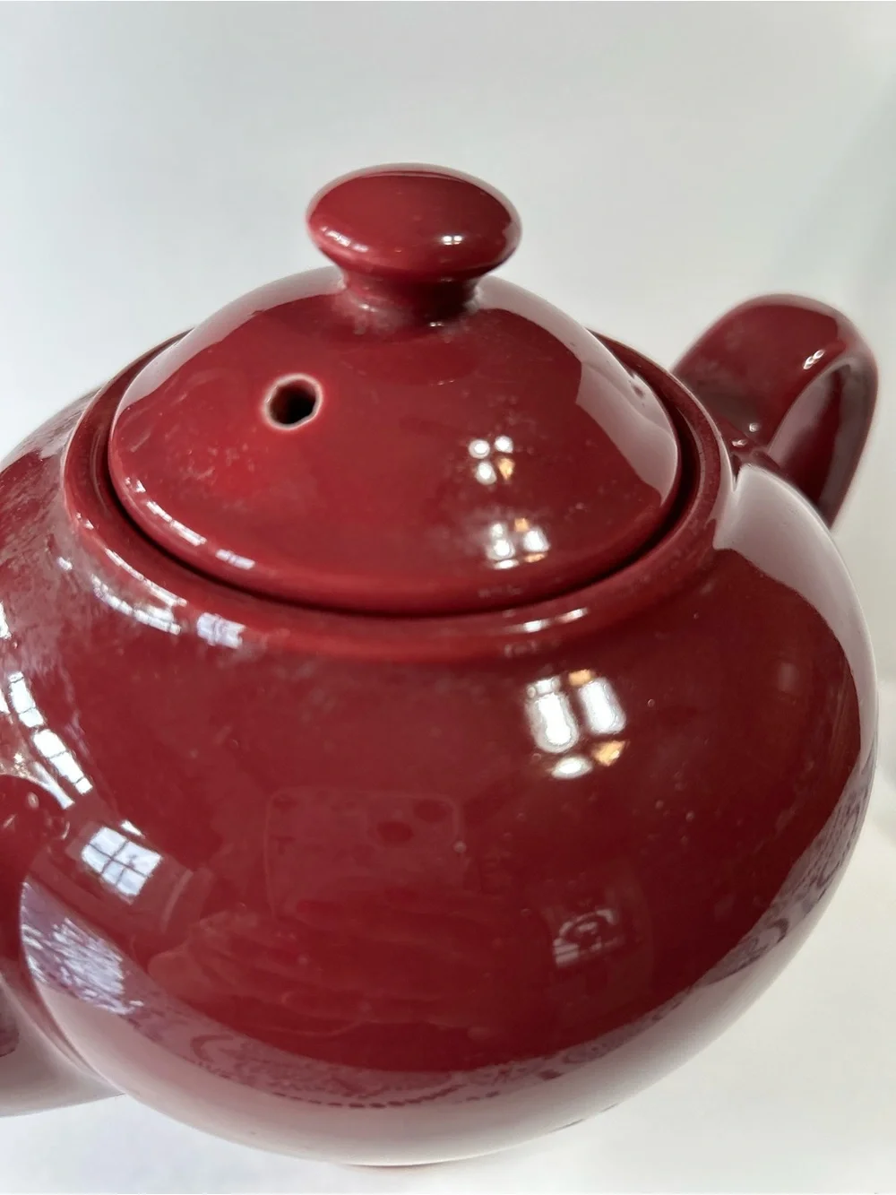 Vintage 1940s McCormick & Co  Burgundy Ceramic Teapot